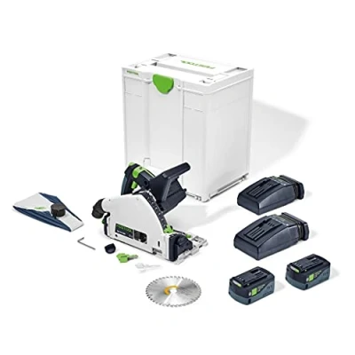 Immagine di Festool sega sommergibile a batteria TSC 55 5,2 KEBI Plus/XL (con BP 18 Li 5,2, caricatore rapido, lama per circolare, protezione schegge, finestra di visualizzazione, sacchetto la