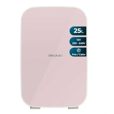 Immagine di Cecotec Frigorifero Piccolo Bolero MiniCooling 25L Bahamas Rosa. Capacità 20L. Funzionamento 12 220V. Compatibile con Auto e Roulotte. Funzione Freddo Caldo. Temperatura Regolabile da 7C a 65C