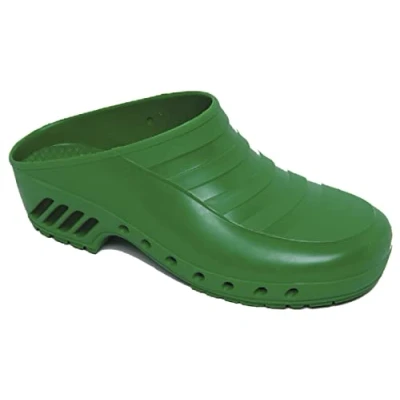 Immagine di Gima Zoccoli Professionali, Anatomici, Unisex, Antiscivolo, Antistatici, Tomaia Non Forata, Suola Colore Verde, Misura 40 EU, 1 Paio