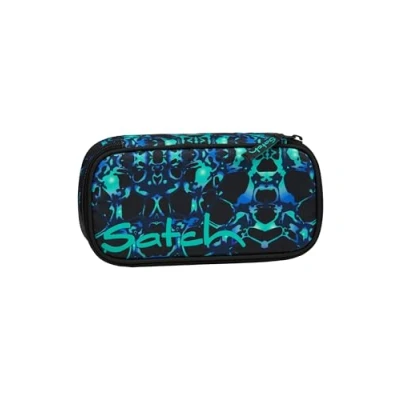 Immagine di satch Astuccio Rigido Extra large incl. divisorio Scomparto con cerniera Portapenne Triangolo Finestra per l&#039;orario Caleido Blue Nero