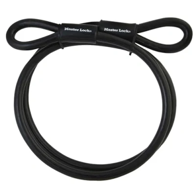 Immagine di Master Lock 72DPF Estremità ad anello in acciaio intrecciato e diametro 3/8&quot;, nero, cavo da 4,6 m
