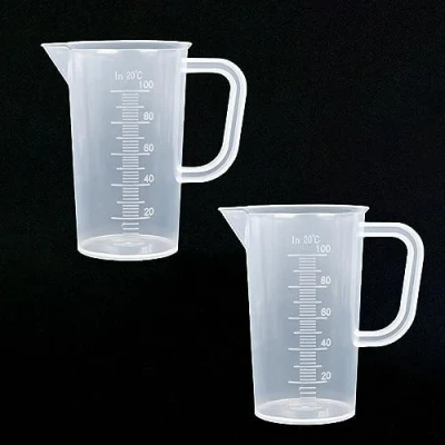 Immagine di Wisebom 2 Pz Misurino Graduati, 100ml Graduato di Precisione, Trasparente Contenitore in Plastica, Dosatore Liquidi per Cucina, Laboratorio, Casa