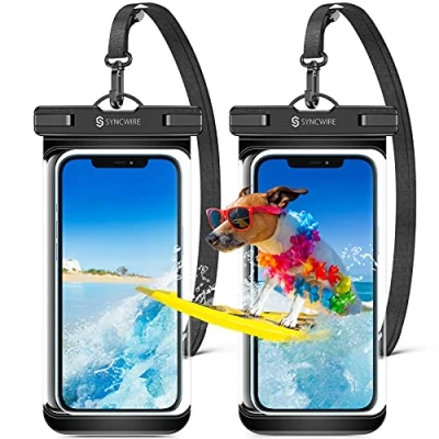 Immagine di SYNCWIRE Custodia impermeabile per cellulare 【2 pezzi】 subacquea da 7 pollici con tasti laterali design senza cuciture iPhone 14 13 12 11 Pro XS Max Mini SE XR