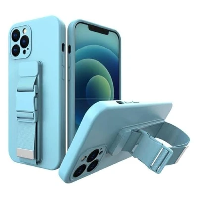 Immagine di Custodia in gel a corda con cordino catena borsa Xiaomi Redmi Note 10 / 10S blu