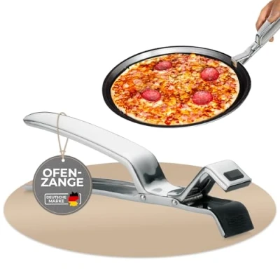 Immagine di Topanbieter 999 pinza forno in acciaio inox, 19 cm, resistente al calore, argento opaco, con rivestimento antiaderente, rivestita silicone, accessorio da facile pulire