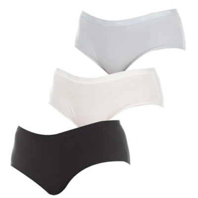 Immagine di DIM Boxer Les Pockets Ecodim in Cotone con Finiture Piatte Donna x3, Nero/Bianco/Grigio, L