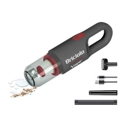 Immagine di BEPER P202ASP401 Aspirabriciole ricaricabile, 55 W, Senza Fili, Compatto e Leggero, Aspira Liquidi Solidi in Plastica con Filtro Hepa per Macchina o Casa, Capacità 400ml, Rosso/Grigio