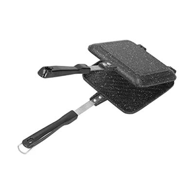 Immagine di Panini Griglia Maker, Pressa a Sandwich Piastre Scalda Antiaderenti Piastra Tostapane Antiaderente Vassoio Esclusivo Grill Alluminio Flip Hot Pan Tostiera Bistecchiera Toast Hamburger