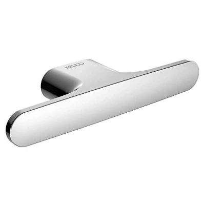 Immagine di Keuco Appendiabiti doppio metallo, cromato lucido, tondo, per bagno, con due ganci asciugamani e accappatoio, Edition 400