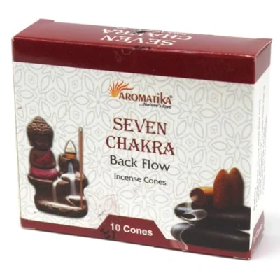 Immagine di Ancient Wisdom Aromatica Backflow Incense Cones 7 Charkras