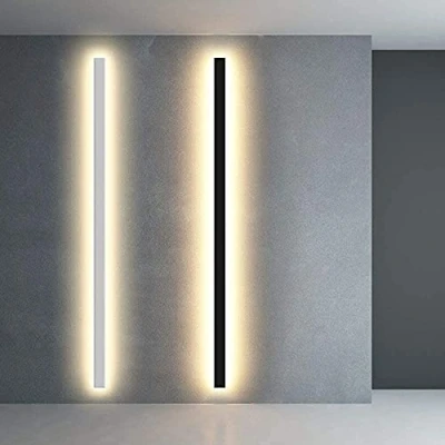 Immagine di LED Applique da parete interni nero angolo minimalista lampada lunga striscia di luce bianco caldo corridoio scale comodino camera letto alluminio illuminazione parete(Bianco,150cm)
