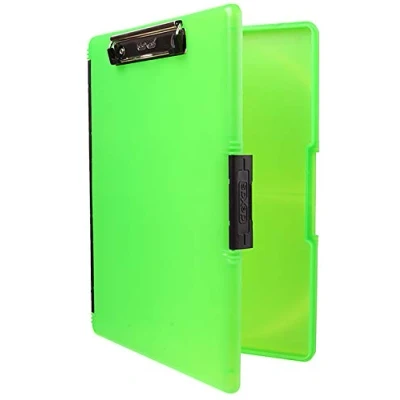 Immagine di Dexas 3517 807 Slimcase 2 Portablocco con Apertura Laterale, Verde Fluorescente, 12.5&quot; x 9.5&quot;
