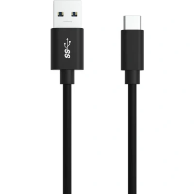 Immagine di Ansmann Cavo USB 3.2 Gen1 (USB 3.0) Spina A, C® 1.20 m Nero in alluminio, guaina TPE, connettore applicabile su entrambi i lati