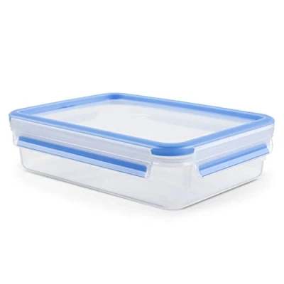 Immagine di Tefal MasterSeal K3021412 Contenitore per Alimenti in plastica, Mantiene Il Cibo Fresco più a Lungo e 100% Tenuta stagna, 1,2 Litri, Trasparente/Blu