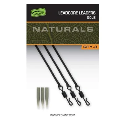 Immagine di Fox Naturals Leadcore Leaders 75cm (50lb) (3 pezzi) Terminali carpfishing