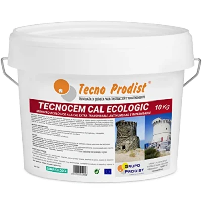 Immagine di TECNOCEM CAL ECOLOGIC di Tecno Prodist 10 kg malta calce ecologica traspirante, impermeabile e antimuffa per intonaco rasature, facile da applicare, colore bianco