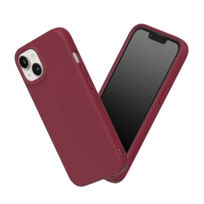 Immagine di RhinoShield Case Compatible with [iPhone 13/14] SolidSuit Shock Absorbent Slim Design Protective Cover Premium Matte Finish 3.5M / 11ft Drop Protection Bordeaux Red
