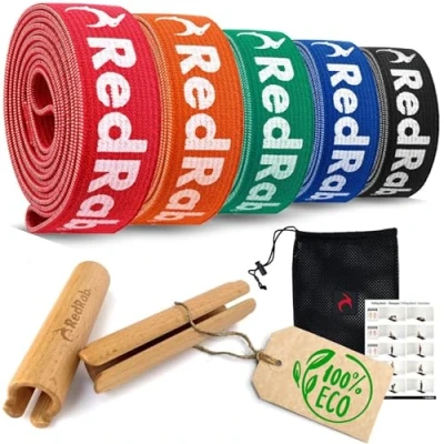 Immagine di Red Rab fasce elastiche di resistenza per la muscolatura, Set casa, Fascia fitness allenamento forza e calistenic, termiche, Terra Band,