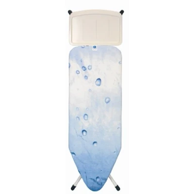 Immagine di Brabantia Asse da Stiro C per Caldaia a Vapore Modello XL Stirare Supporto in Metallo Regolabile Altezza Robusto Quattro Gambe Pieghevole Ice Water 124x45 cm