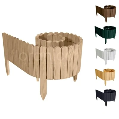 Immagine di Floranica Rollborder Recinzione in Legno Flessibile 200 x 10 cm Non trattato di Pino Bordatura aiuole Prato Staccionata Decorazione da Giardino per frutteti Palizzata