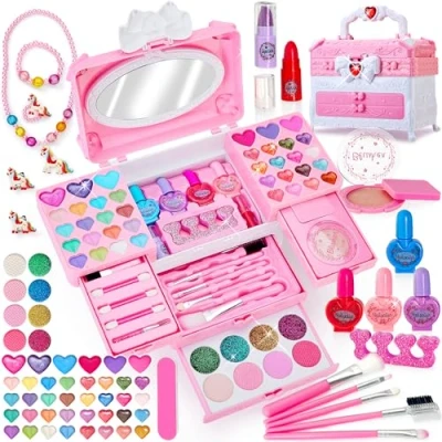 Immagine di Lubibi Trucchi Bambina Set,lavabile set di per bambini,Sicuro e Atossico,Valigetta Anallergici,Giochi Natale Halloween Compleanno Regalo 3 4 5 6 7 8 9 10 Anni
