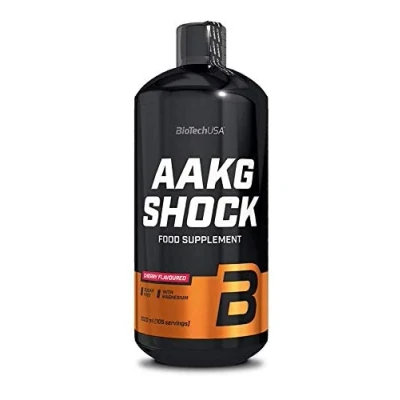 Immagine di BioTechUSA AAKG Shock Formula liquida pre allenamento con e magnesio ad alto dosaggio Combatte la stanchezza 2280 mg di 1000 ml Ciliegia