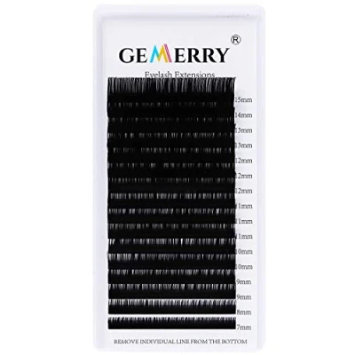 Immagine di 16 file Extension Ciglia One to 7 15mm mix 0.15 curva d GEMERRY Individuali Finte Seta Lash (0.15 curl 15mm)