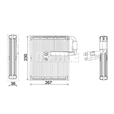 Immagine di MAHLE ORIGINAL AE 27 000P Evaporatore Climatizzatore con guarnizioni senza valvola d&#039;espansione
