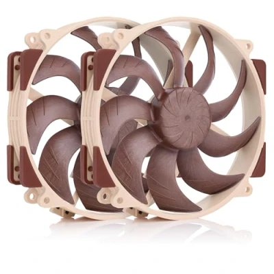 Immagine di Noctua NF A14x25r G2 PWM Sx2 PP, Set Push Pull di Due Ventole per PC Silenziose Qualità Premium da 140 mm (Marrone)