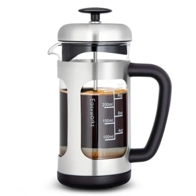 Immagine di Easyworkz Caffettiera French Press in Acciaio Inox, Vetro ad Alto Borosilicato, 350ml