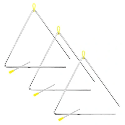 Immagine di TIGER TRI28 3 MT Strumenti triangolari Samba da 30,5 cm Triangoli in acciaio resistenti con attacco metallo, ideali per scuola, banda o uso domestico, confezione