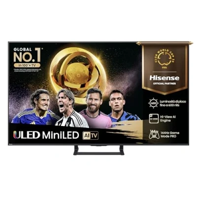 Immagine di Hisense TV 55&quot; Mini LED 144Hz 4K 55E8Q, Smart VIDAA U8, Dolby Vision IQ, HDR 10+ Adaptive, Game Mode PRO, Atmos 2.1 con Subwoofer, Alexa Built in, Voice, lativù
