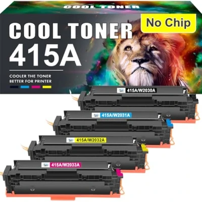 Immagine di Cool Toner Cartuccia Compatibile In sostituzione di Per HP 415A 415X W2030A W2030X W2031A W2032A W2033A Color Laserjet Pro MFP M479fdw M479fnw M479fdn M479dw M454dn M454dw M479 (4 Pack)