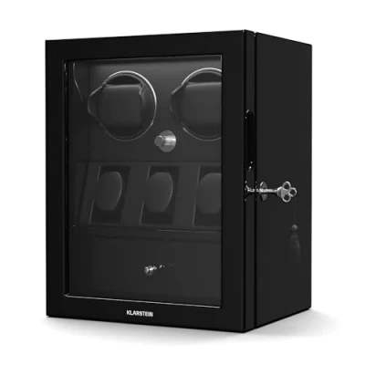 Immagine di KLARSTEIN ChronoVault Scatole del Tempo per 5 Orologi Scatola Automatici con Motore Silenzioso Giapponese, 4 modalità di Rotazione, LED &amp; Cassetto Portagioie