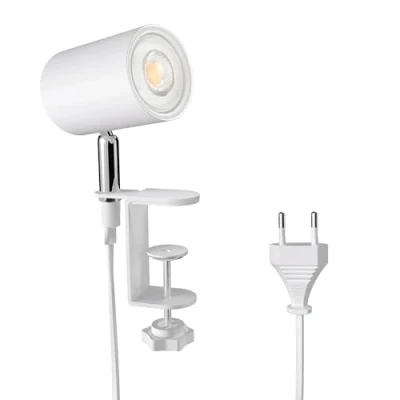 Immagine di ledscom.de lampada a pinza WAIKA, interruttore, bianco opaco, incl. LED GU10, 468lm caldo