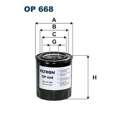 Immagine di FILTRON OP 668 Filtro olio M 23 X 1.5 ad avvitamento MAN: TGX, TGS, SCANIA: 4 series, P,G,R,T series