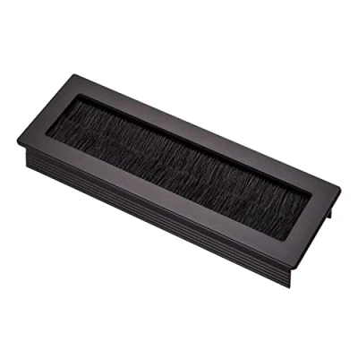 Immagine di SOTECH 1 x passacavo Toledo in alluminio anodizzato nero 150 70 mm Dimensioni di montaggio: 140 62 15,3