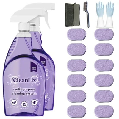 Immagine di Cleanlix Cleaning Spray, Cleaner For Instant Stain Removal, All Purpose Spray With Tablets, The In One Solution Every (2 Bottle,Lavender*12)
