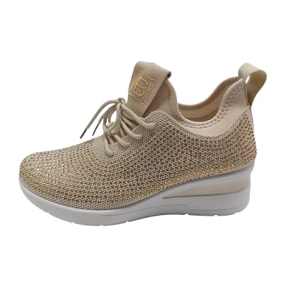 Immagine di Laura Biagiotti Scarpe Sneakers 8937 Grigio Tessuto Elasticizzato a Calza con Laccio (Beige, Sistema Taglie Calzature EU, Adulto, Donna, Numero, Media, 40)