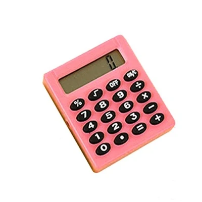 Immagine di Mini calcolatrice elettronica portatile tascabile a 8 cifre per studenti scolastici rosa