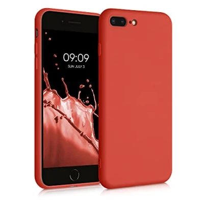 Immagine di kwmobile Custodia Compatibile con Apple iPhone 7 Plus/iPhone 8 Plus Cover Back Case per Smartphone in Silicone TPU Protezione Gommata mandarino