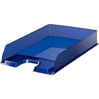 Immagine di Esselte EUROPOST Vaschetta Portacorrispondenza, F.to A4, Polistirene (PS), Impilamento verticale o &quot;a sbalzo&quot;, Blu Trasparente, 1 Pezzo, 623600