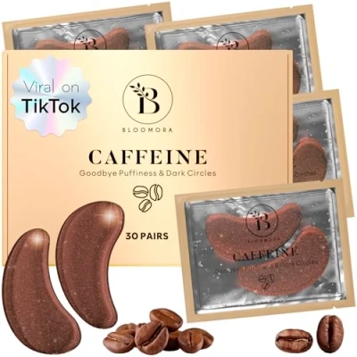 Immagine di BLOOMORA Patch Occhi con Caffeina (30 paia) Maschera Niacinamide e Acido ialuronico Occhiaie Borse