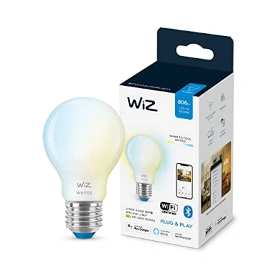 Immagine di WiZ 871951455208100 LED (monocolore) ERP E (A G) E27 7 W = 60 Da bianco caldo a freddo controllo con app 1 pz.