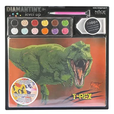 Immagine di DIAMANTINY Level Up Nice Group Creative Art, Diamond Painting Kit crea il mosaico, DINOSAURS, T Rex