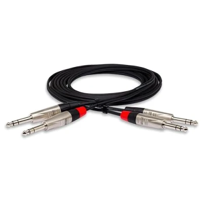 Immagine di Hosa HSS 003X2, Pro Stereo Interconnect, Dual REAN 1/4 in TRS to Same, 3 ft