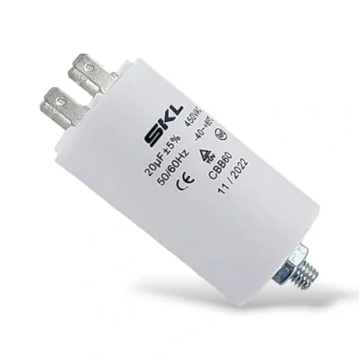 Immagine di DL pro Condensatore 20,00µF 450 V universale con bandiere e vite di fissaggio CBB60