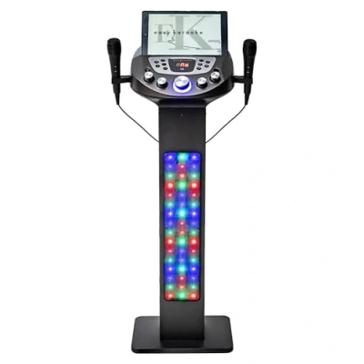 Immagine di Easy karaoke EKS828 BT Sistema Bluetooth con altoparlanti integrati, potenza di picco 90 W, luci LED, palla da discoteca e 2 microfoni