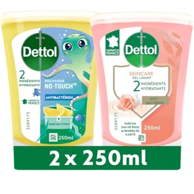 Immagine di Pack No Touch Recharges Sapone Liquido Acqua di Rosa &amp; Burro Karité + Limone 2 x 250 ml