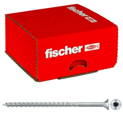 Immagine di Fischer Power Fast II 670457 Viti per truciolare 6 mm 100 Interno Esagonale rotondo, multidentato, TX, Torx, Impronta T Acciaio galvanizzato zinco